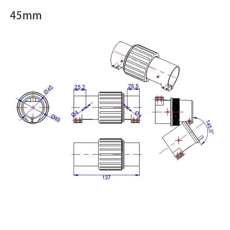 RJX 1PCS 30mm/35mm/40mm/45mm Folding Arm Carbon Tube Connector Clip Self-lock Folding Rack Parts for RC Agriculture UAV Drone