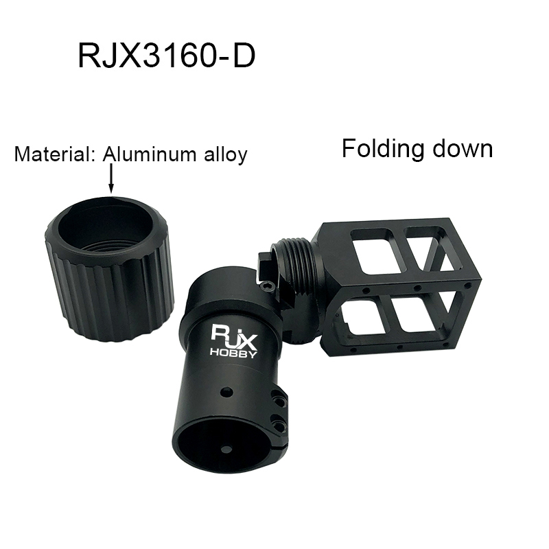 RJX 1pcs 30mm Aluminum CNC Folding Piece Arm Pipe Clamp Folding Pipe Holder Parts for Plant Agriculture UAV Drone Machine Arm