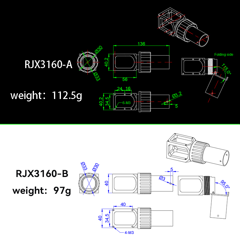 RJX 1pcs 30mm Aluminum CNC Folding Piece Arm Pipe Clamp Folding Pipe Holder Parts for Plant Agriculture UAV Drone Machine Arm
