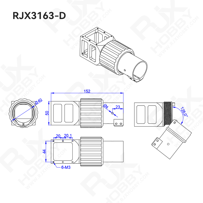 RJXHOBBY 1pcs 40mm Folding down Arm Pipe Clamp Folding Pipe Holder Parts for Plant Agriculture UAV Drone Machine Arm