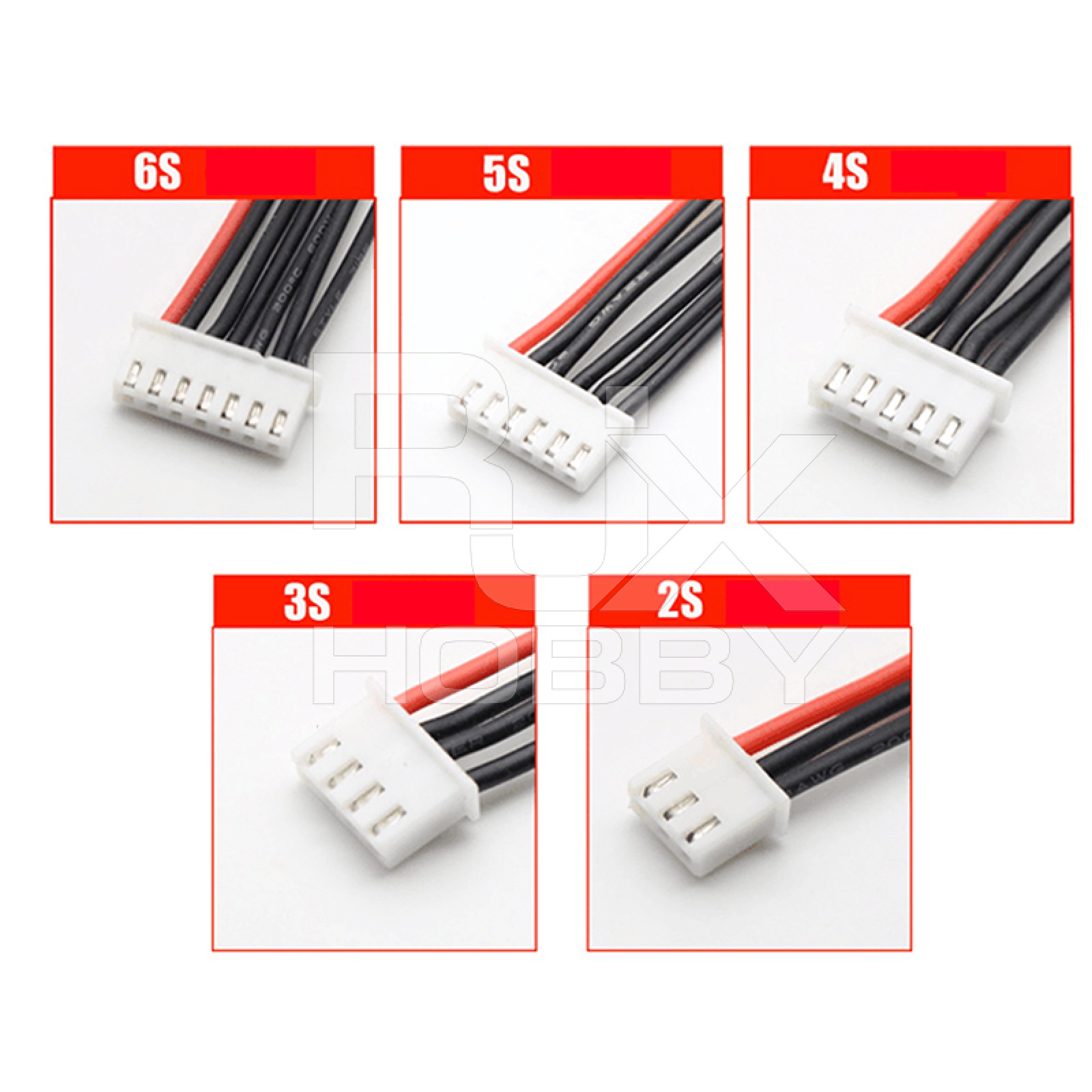 Câble Rallonge Balanceur JST-XH Pour Batterie LiPo - 1S à 6S, Longueur 30 Cm, Silicone