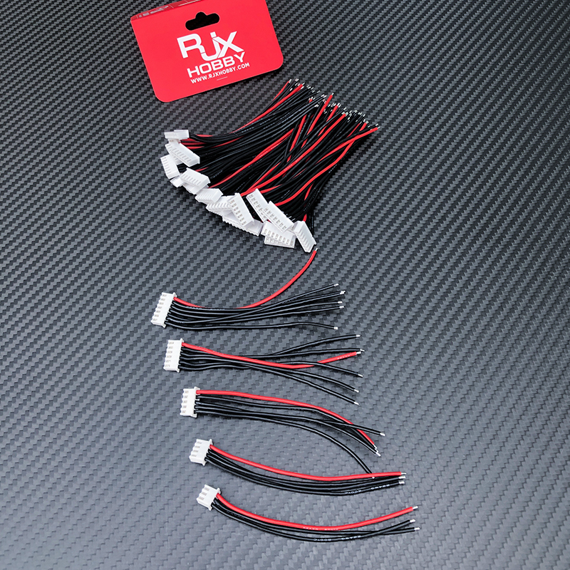 RJXHOBBY 5Pcs 10S 11S 12S 13S 14S 15S 16S 17S 22AWG Battery Balance Charger Silicone Cable Wire JST-XH Connector Balancer Cable