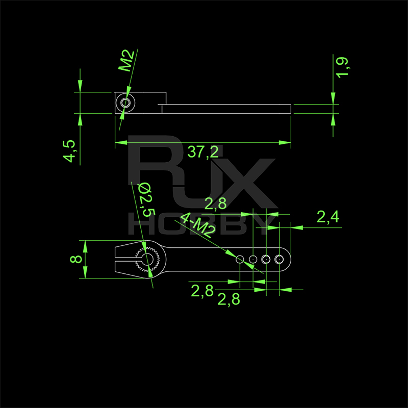 RJX 1pcs 25T metal fixed wing  Micro Servo for GDW 296