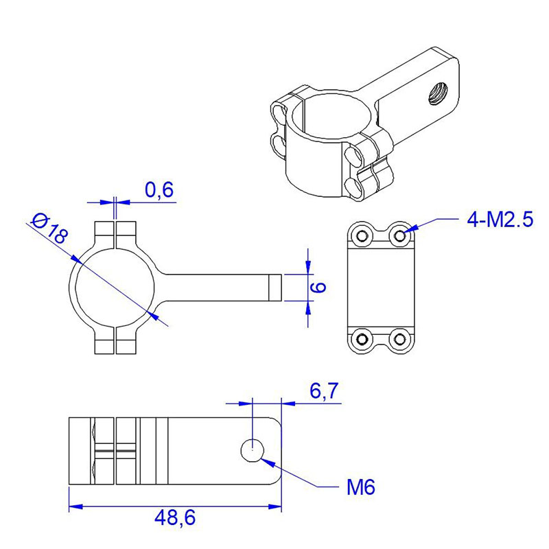 RJX 1pcs 18mm Medicine Box Tripod Fixed Seat Medicine Chest Mount Climp Spare Parts for RC Plant Agriculture UAV Drone
