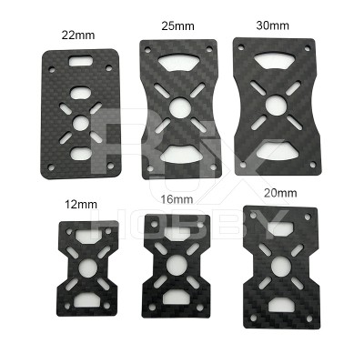 RJXHOBBY 1pcs 3K Carbon Fiber Plate Motor Fixed Mount Clip Holder Bracket for 12/16/20/22/25/30mm Tube Clamp RC Drone DIY