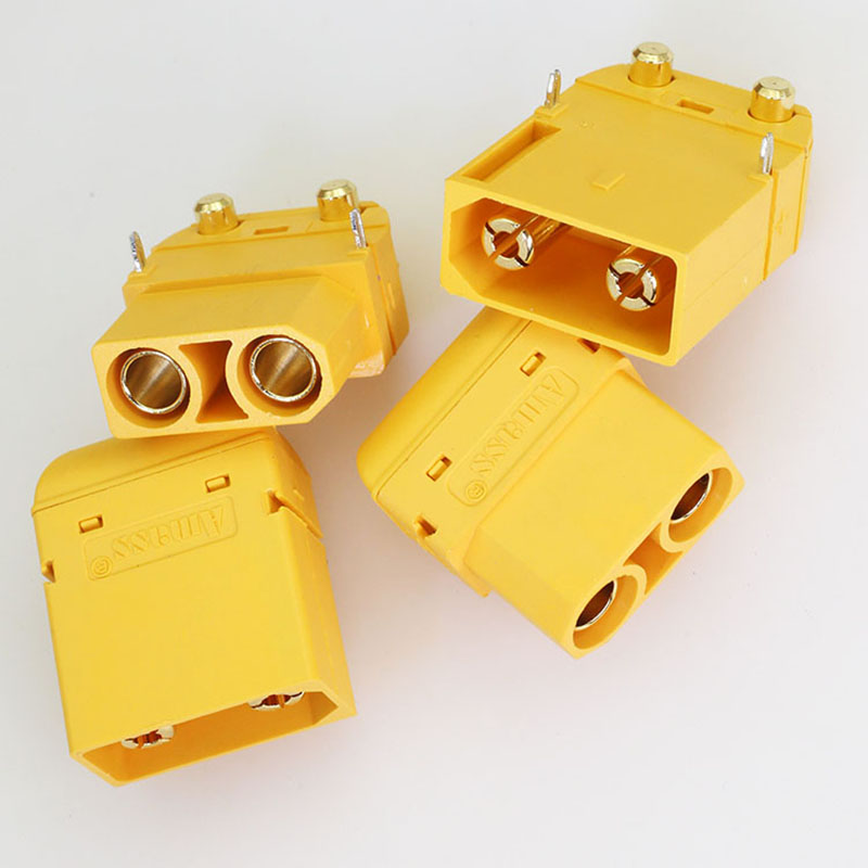 RJXHOBBY 5Pair XT90PW Male Female Horizontal Connector 4.5mm Brass Gold Banana Bullet Plug For RC Lipo Battery PCB Board Parts