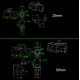 RJX 1pcs 6° Aluminum alloy folding down arm pipe joint 25mm 30mm for plant protection uav RC helicopter spareparts