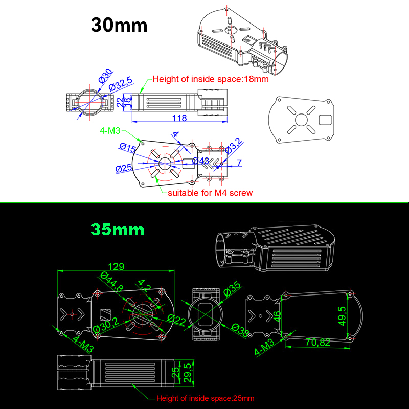 RJX 1PCS 16 / 25 / 30 / 35mm Motor Mount Seat for UAV Hexacopter Multicopter Agricultural Drone
