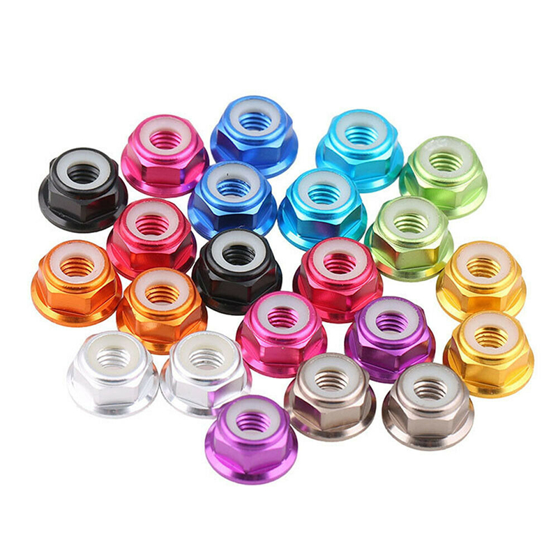 RJX 50pcs M2 M3 M4 M5 M6 Hex Flange Nut