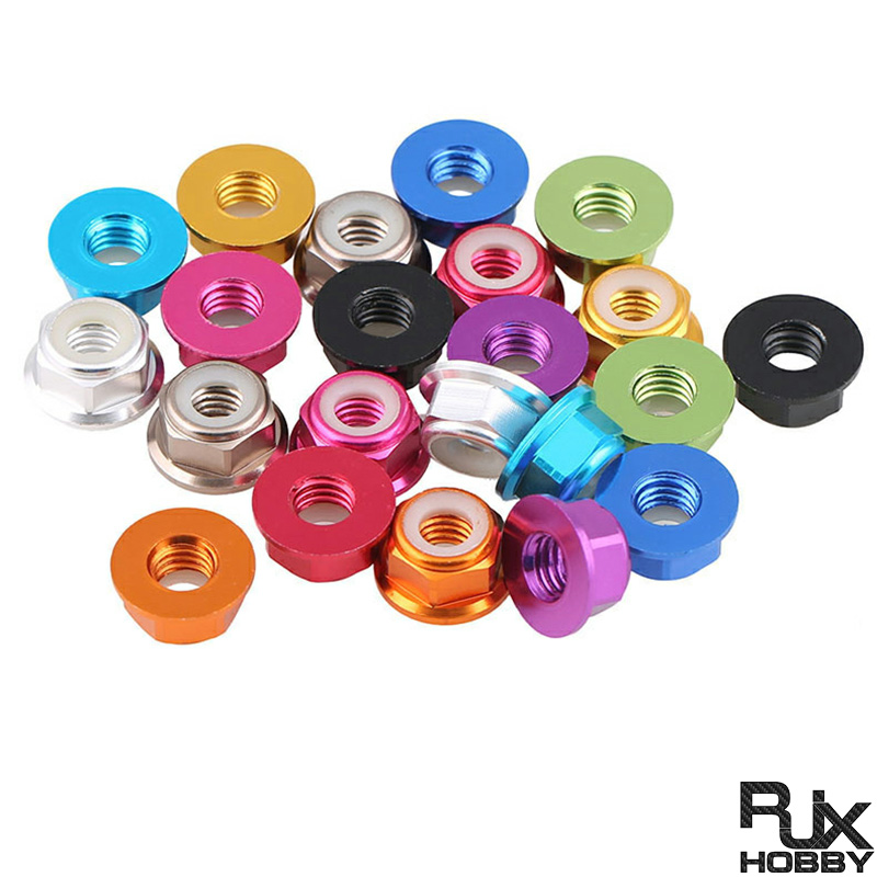 RJX 50pcs M2 M3 M4 M5 M6 Hex Flange Nut