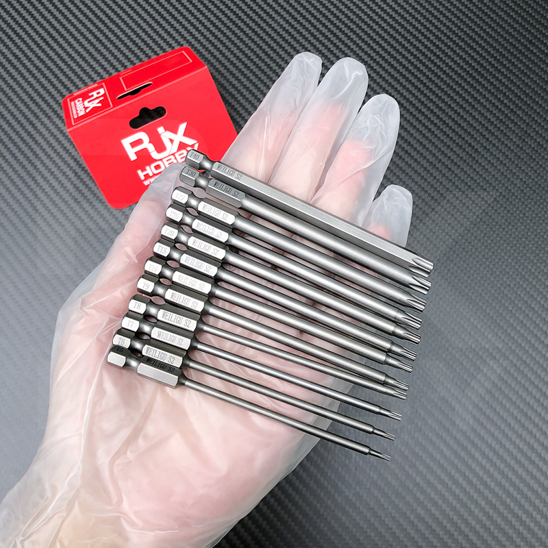 RJXHOBBY 12pcs 1/4Inch 6.35mm Torx Head Electric Screwdriver Bits Tip with handle T5 T6 T7 T8 T9 T10 T15 T20 T25 T27 T30 T40
