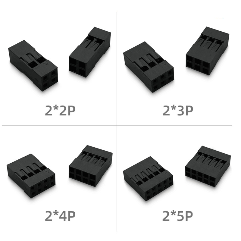 RJX 500pcs DuPont Rubber-shell 2.54mm Spacing DuPont-wire Plug Double Row  2P 3P 4P 5P 6P 7P 8P 9P 10P 