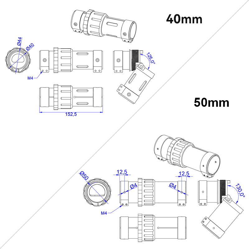RJX 1PCS 30mm/40mm/50mm Folding Arm Carbon Tube Connector Clip Self-lock Folding Rack Parts for RC Agriculture UAV Drone