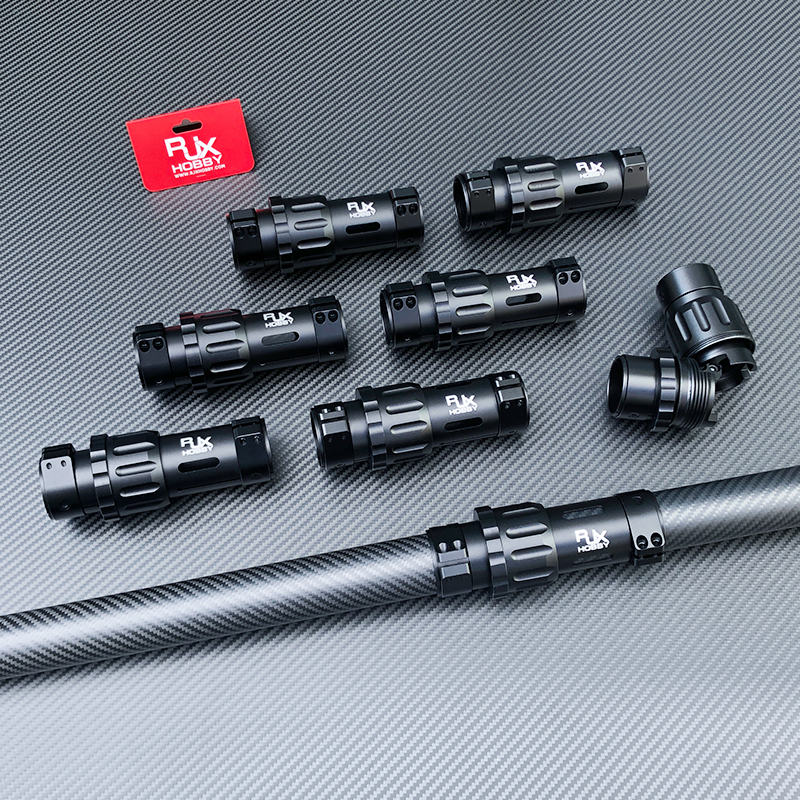 RJX 1PCS 30mm/40mm/50mm Folding Arm Carbon Tube Connector Clip Self-lock Folding Rack Parts for RC Agriculture UAV Drone
