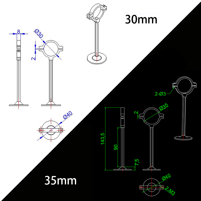 RJX 1pcs RC Drone GPS Bracket Holder Mount Suitable for 30mm/35mm/40mm/45mm/50mm Tube Agriculture Plant UAV