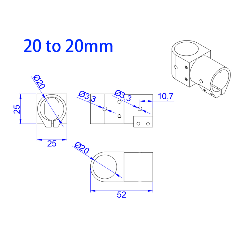 RJX 1pcs 16,20,25,30,40 Landing Gear Aluminum Alloy Tee Tripod Carbon Fiber Tube Connector For Agriculture Drone UAV