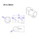 RJX 1pcs 16,20,25,30,40 Landing Gear Aluminum Alloy Tee Tripod Carbon Fiber Tube Connector For Agriculture Drone UAV