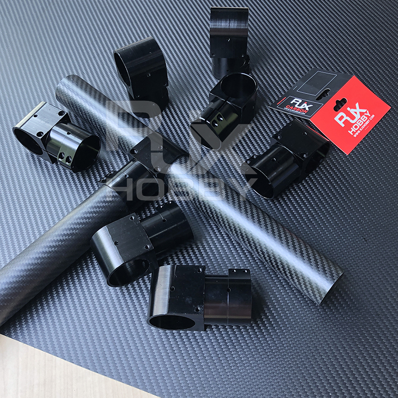 RJX 1pcs 16,20,25,30,40 Landing Gear Aluminum Alloy Tee Tripod Carbon Fiber Tube Connector For Agriculture Drone UAV