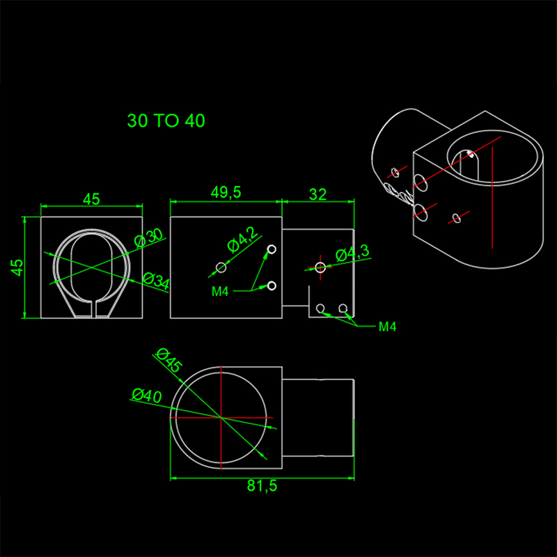 RJX 1pcs 16,20,25,30,40 Landing Gear Aluminum Alloy Tee Tripod Carbon Fiber Tube Connector For Agriculture Drone UAV