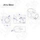 RJX 1pcs 16,20,25,30,40 Landing Gear Aluminum Alloy Tee Tripod Carbon Fiber Tube Connector For Agriculture Drone UAV