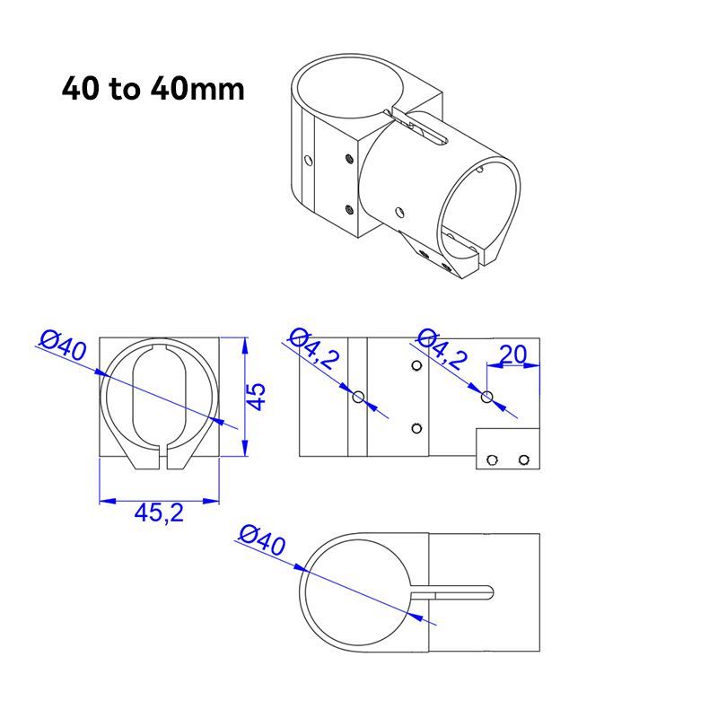 RJX 1pcs 16,20,25,30,40 Landing Gear Aluminum Alloy Tee Tripod Carbon Fiber Tube Connector For Agriculture Drone UAV