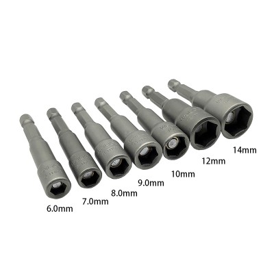 RJX 1/4 Inch 6.35mm 7pcs 6.0 / 7.0 / 8.0 / 9.0 / 10 / 12 / 14mm Nut Drivers