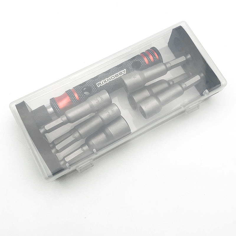 RJX 7pcs 1/4 Inch 6.35mm Length 65mm 6.0 / 7.0 / 8.0 / 9.0 / 10 / 12 / 14mm Nut Drivers