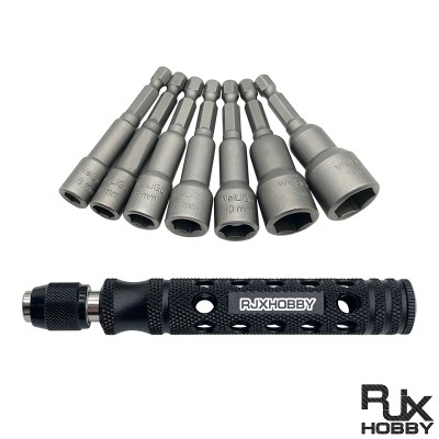 RJX 7pcs 1/4 Inch 6.35mm Length 65mm 6.0 / 7.0 / 8.0 / 9.0 / 10 / 12 / 14mm Nut Drivers
