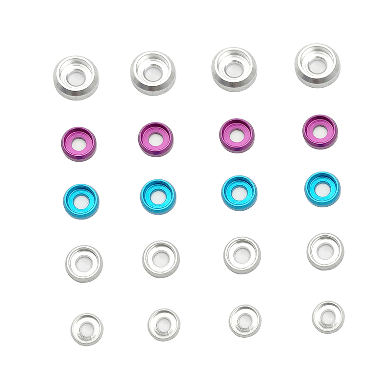RJXHOBBY 10pcs Aluminum Alloy Washers Gasket finsh cap  for M2 M2.5 M3  Round and Hex Head Caps Screws