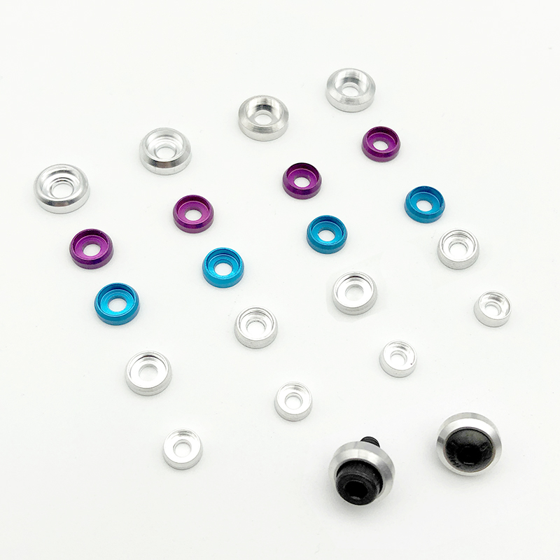 RJXHOBBY 10pcs Aluminum Alloy Washers Gasket finsh cap  for M2 M2.5 M3  Round and Hex Head Caps Screws