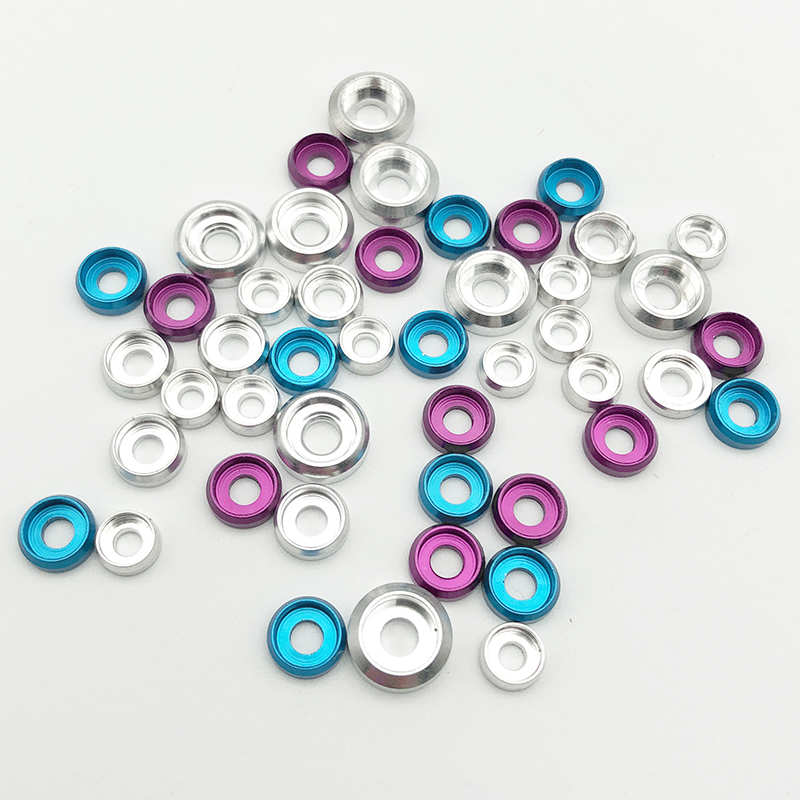 RJXHOBBY 10pcs Aluminum Alloy Washers Gasket finsh cap  for M2 M2.5 M3  Round and Hex Head Caps Screws