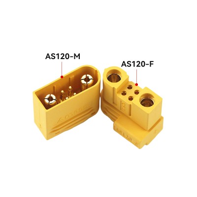 RJX 1Pair Amass AS120 Plug Lithium Battery Male Female Connector Plug with Resistance for RC Drone FPV Racing Multirotor Parts
