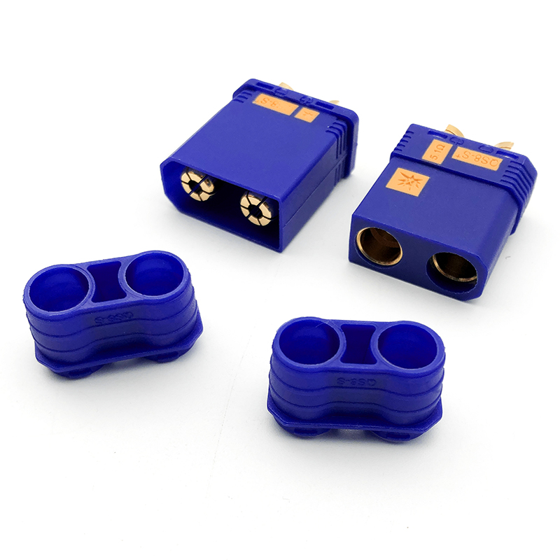 RJX 1pair QS8-S Lengthen Anti-spark Battery Connector Large Current Golden Plated Male Female Plugs with Sheath