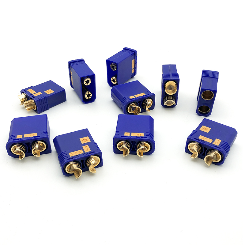 RJX 1pair QS8-S Lengthen Anti-spark Battery Connector Large Current Golden Plated Male Female Plugs with Sheath