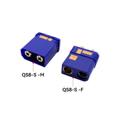 RJX 1pair QS8-S Lengthen Anti-spark Battery Connector Large Current Golden Plated Male Female Plugs with Sheath