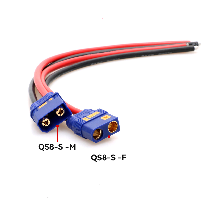 RJXHOBBY 1pair QS8-S Anti-fire Plug High Temperature Resistance Male Female Connector Battery Power Connecting for RC Drone