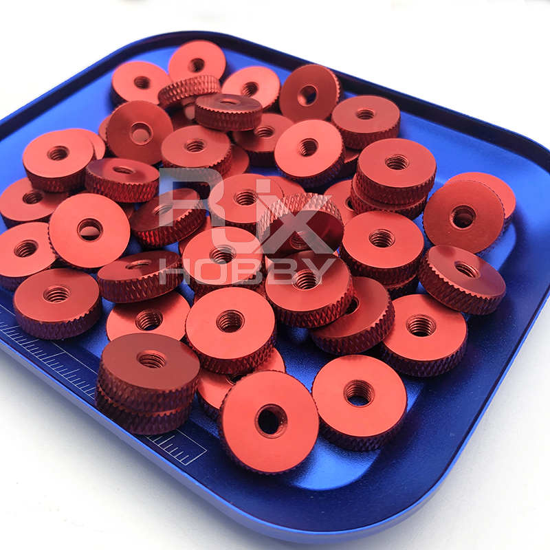 RJX 50pcs M3 / M4 / M5 / M6 Aluminum Hand-tightening Reticulated Head Knurled Nuts 
