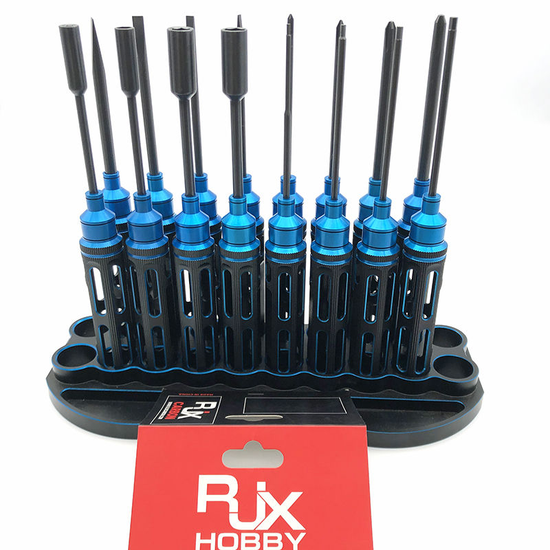 RJXHOBBY upgraded HSS titanized Hex /Nut/ Phillips/ Flat Screwdriver 16 pcs kits