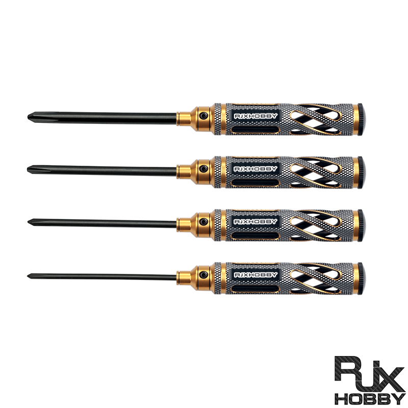 RJX Supper Light Knurled Grip HSS titanized Phillips Screwdriver Tools 3.0mm 4.0mm 5.0mm 5.8mm for RC FPV Car Boat Airplane