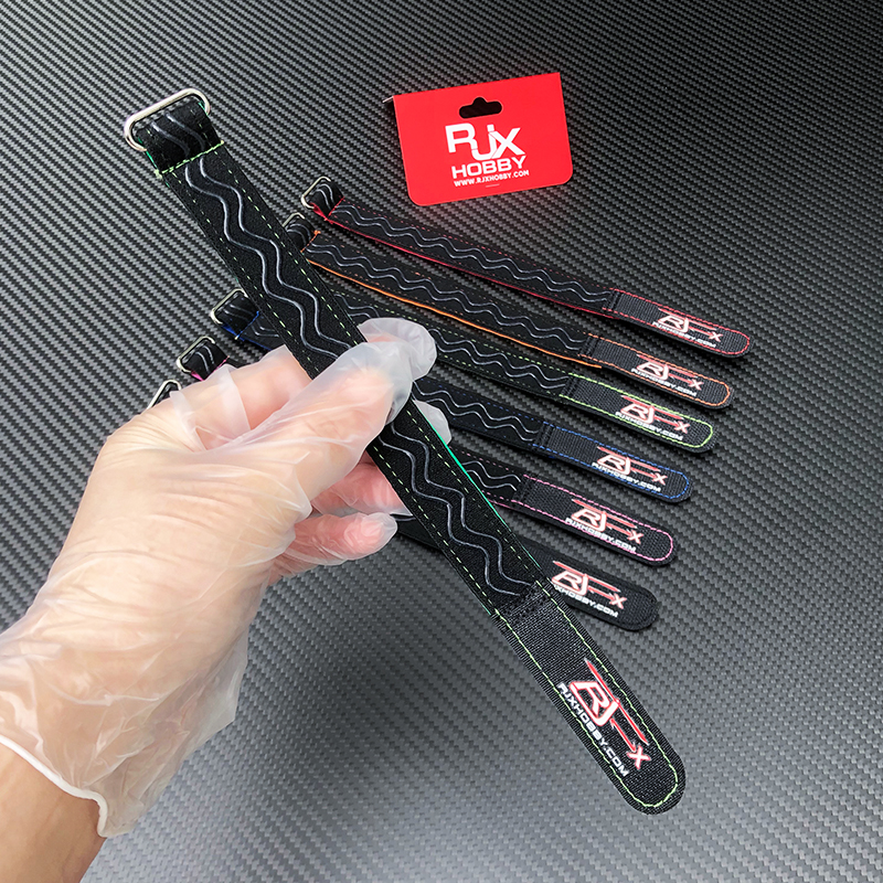 RJXHOBBY 2pcs Kevlar Stitched Non-Slip Silicone Battery Straps(Width: 20mm Length: 180-400mm)