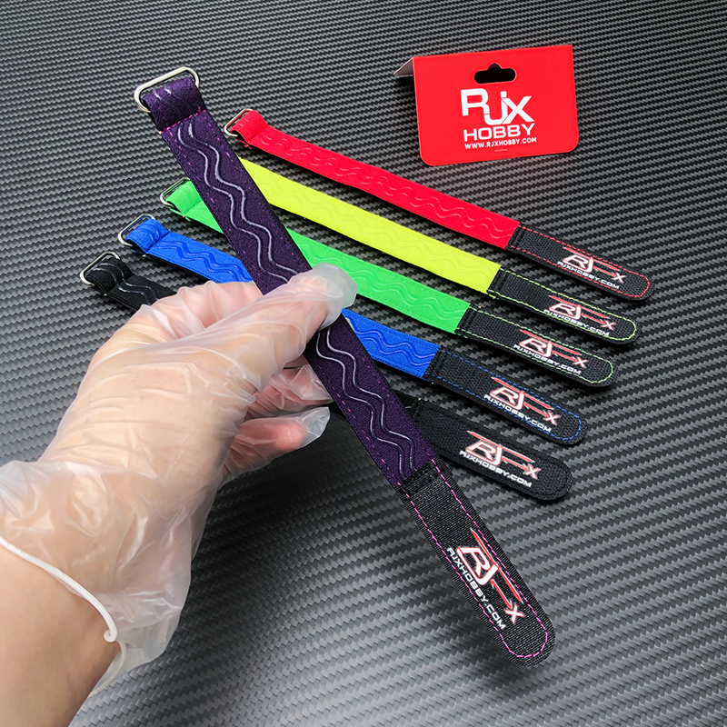 RJXHOBBY 2pcs Kevlar Stitched Non-Slip Silicone Battery Straps(Width: 20mm Length: 180-400mm)