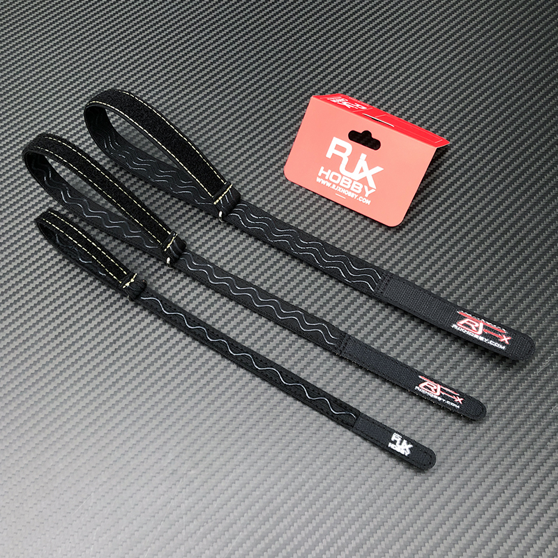 RJXHOBBY 2pcs Kevlar Stitched Non-Slip Silicone Battery Straps( Length: 180-400mm)