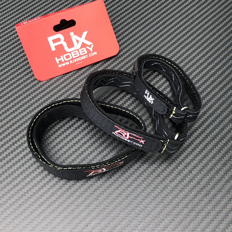 RJXHOBBY 2pcs Kevlar Stitched Non-Slip Silicone Battery Straps( Length: 180-400mm)