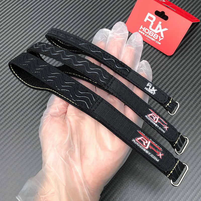 RJXHOBBY 2pcs Kevlar Stitched Non-Slip Silicone Battery Straps( Length: 180-400mm)