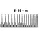 RJX 16pcs 100mm Hexagon Nut Setter Socket Driver Drill 1/4'' 6.35mm Hex Shank 5-19mm