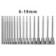 RJX 16pcs 150mm Hexagon Nut Setter Socket Driver Drill 1/4'' 6.35mm Hex Shank 5-19mm