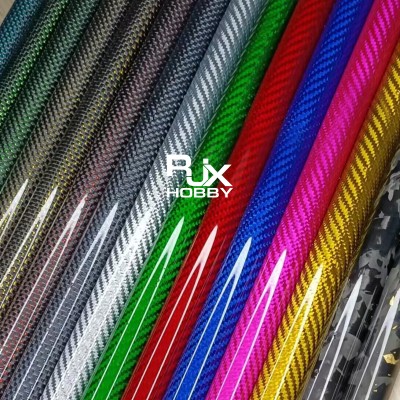 RJX 1pcs Colorful 3K Carbon Fiber Tube 1000mm(OD:21-30mm)
