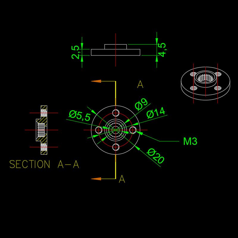 RJX Small disc 25T standard steering gear general metal rudder disk robot MG995 MG996 standard