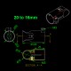 RJXHOBBY 1pcs 25 to16mm /20 to16mm /16 to 10mm tee tripod landing gear tube clip for quadcopter multicopter 