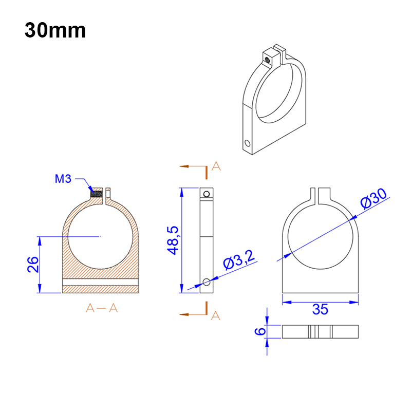 RJXHOBBY 1pcs 25mm 30mm Pipe Clamp Landing Gear Tripod Carbon Fiber Tube Clip Fixed Fixture for RC Plant Agriculture UAV Drone